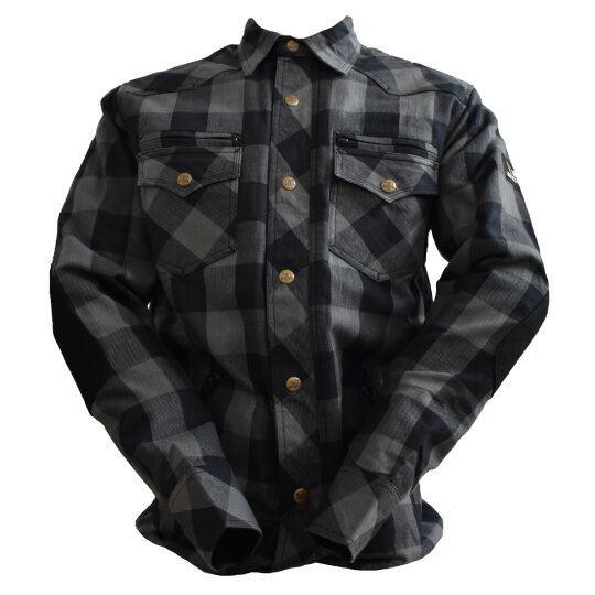 Bores Lumberjack Jacket-Shirt negro / gris para Hombres XL