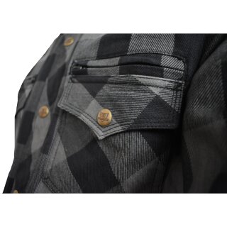 Bores Lumberjack Jacket-Shirt negro / gris para Hombres XL