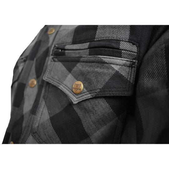 Bores Lumberjack Jacken-Hemd schwarz / grau Herren 5XL