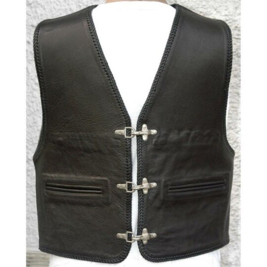 Cha Cha KAI Leather vest smooth leather with piped pockets