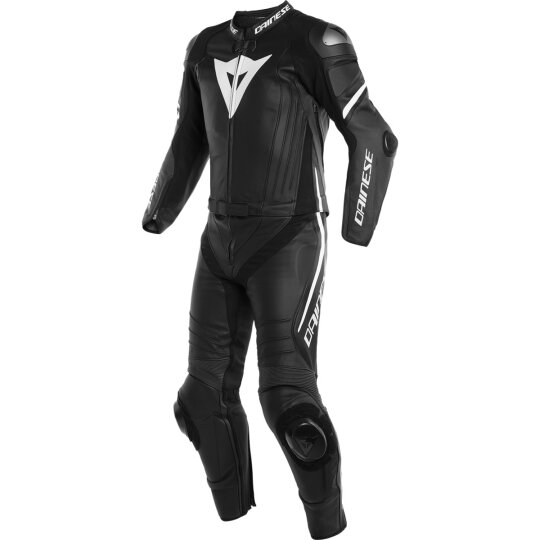 Laguna Seca 4 2pcs leather suit black/black/white 48