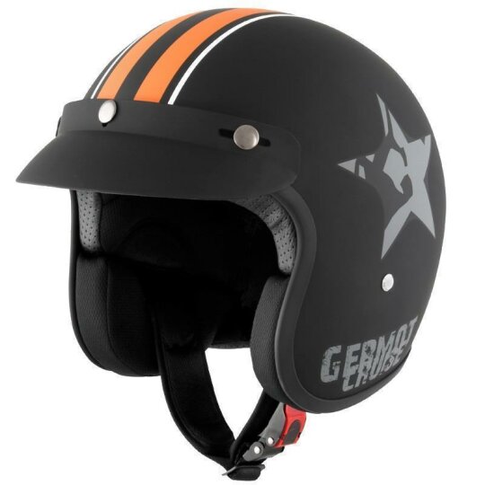Germot GM 77 Star Jet helmet matt black / orange M