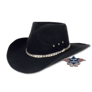 Sombrero de Oeste Kansas negro 54 cm