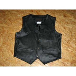 Leather vest from cow nappa leather black 5XL