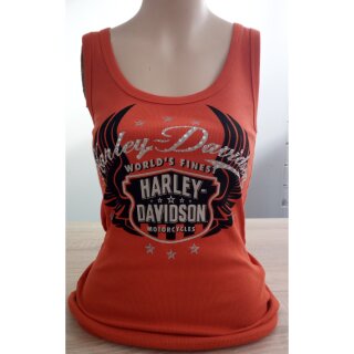 Harley Davidson Tank-Top Scoop Naranja, Mujer
