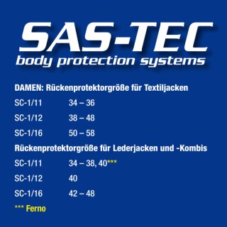SAS-Tec back protector SC-1/16 (540mm x 340mm)