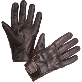 Modeka Hot classic leather glove dark brown 14