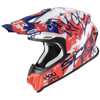 Scorpion VX-16 Air Oratio Mate Blanco / Azul / Rojo