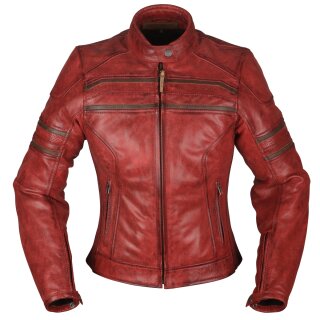 Modeka Iona Chaqueta de cuero de mujer rojo 44