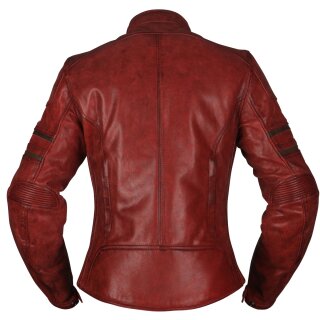 Modeka Iona Chaqueta de cuero de mujer rojo 44