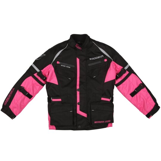 Modeka Tourex II textile jacket black / pink Kids 164