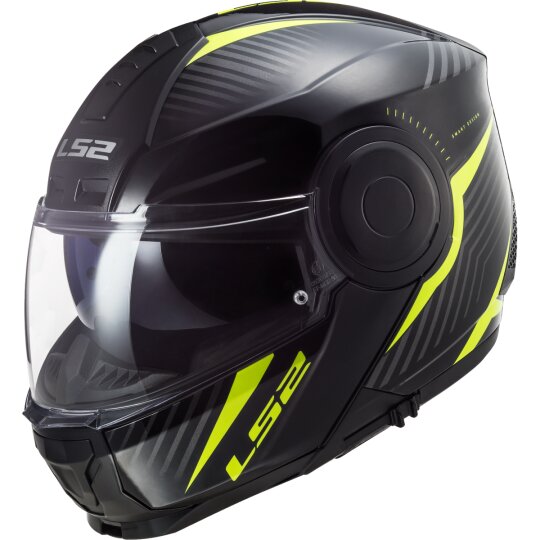 LS2 FF902 Scope flip up helmet Skid black / neon yellow