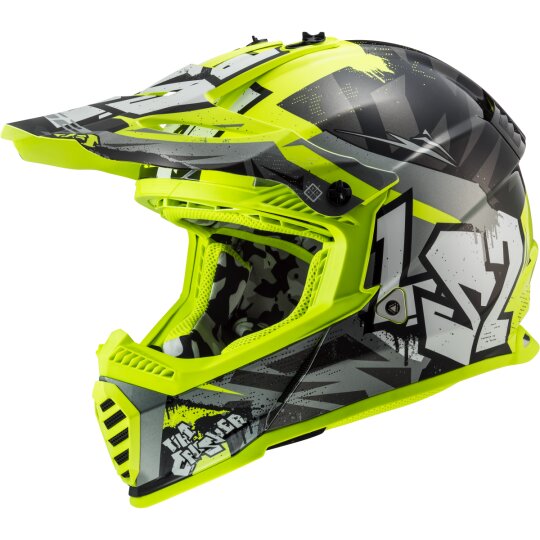 LS2 Fast EVO MX437 Crusher negro / amarillo neón