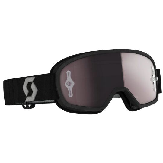 Scott Goggle Buzz MX Pro schwarz / grau / silver chrome works Kinderbrille