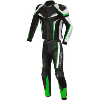 B&uuml;se Mille leather suit 2pcs. black / green men