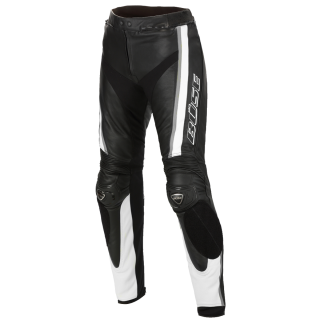 B&uuml;se Mille leather pants black / white men