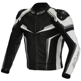B&uuml;se Mille leather jacket black / white men