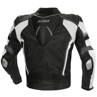 B&uuml;se Mille leather jacket black / white men