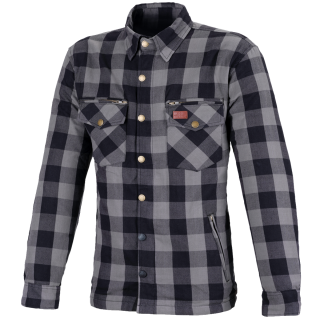 B&uuml;se M11 Karo-Cotton Hemd grau