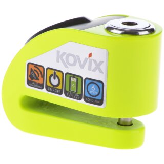 Kovix KD6 fluo green Brake disc lock with alarm