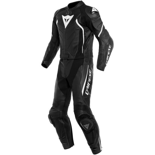 Traje de cuero Dainese Avro D2 2 piezas negro / negro / blanco