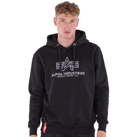 Alpha Industries Basic Hoody Embroidery blanco / negro L