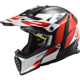 LS2 MX437 Fast EVO Strike negro / blanco / rojo