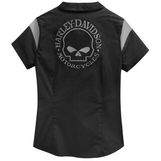 HD Skull Logo Zip-Front Shirt Damen schwarz XL