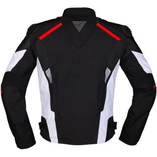 Chaqueta textil Modeka Lineos negro / blanco / rojo XS