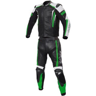 B&uuml;se Track leather suit black / green men
