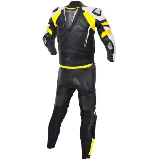 B&uuml;se Track leather suit black / yellow men