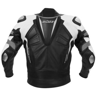 B&uuml;se Track leather jacket black / white men 110