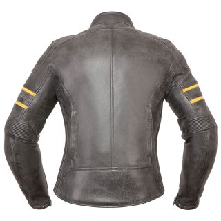 Modeka Iona Lady leather jacket black / yellow ladies 44