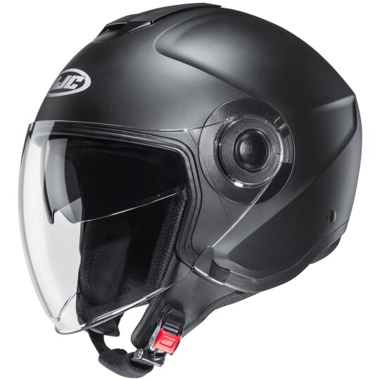 Casco jet HJC i 40 Solid blanco semi negro mate