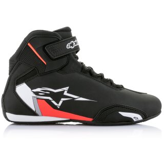 Alpinestars Sector Motorcycle Shoes black / white / fluo red 45