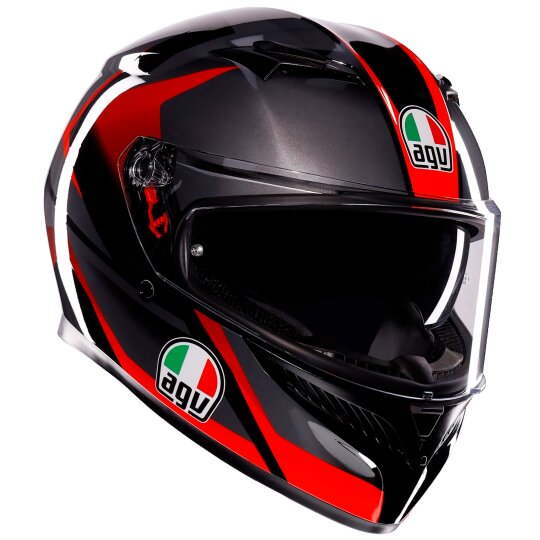 AGV K3 Integralhelm Striga schwarz / grau / rot