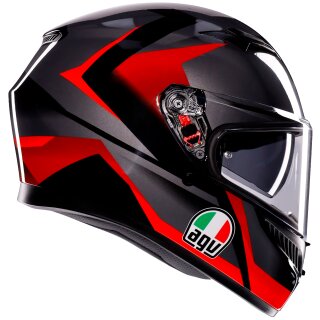 AGV K3 Integralhelm Striga schwarz / grau / rot