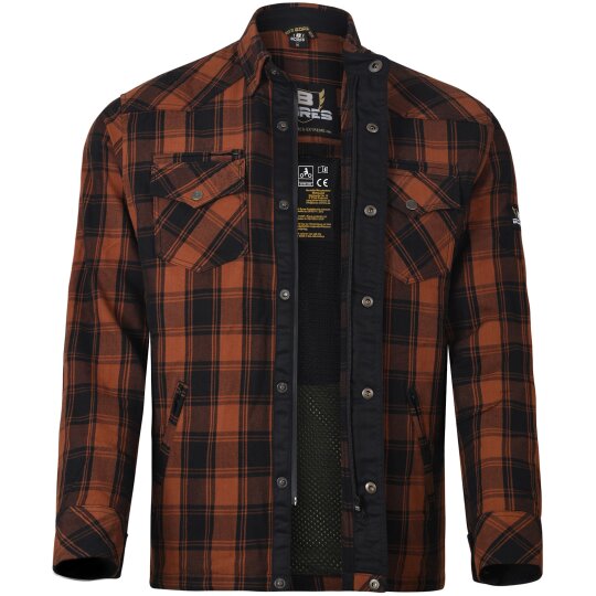 Bores Lumberjack Jacken-Hemd orange / schwarz Herren L
