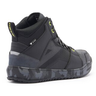 Dainese Suburb D-WP motorcycle shoes black / camo / yellow 42