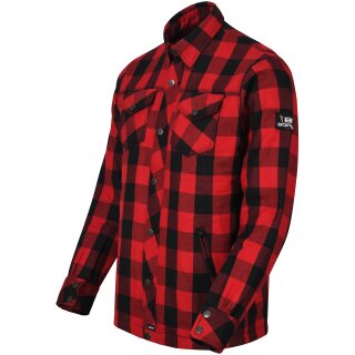 Bores Lumberjack Chaqueta-camisa basic rojo / negro hombres 2XL