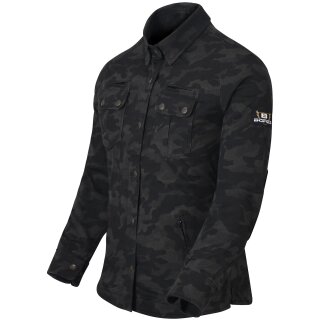 Bores Ladies Militaryjack Jacket-Shirt camouflage black 2XL