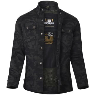 Bores Militaryjack Jacken-Hemd camouflage schwarz Damen L