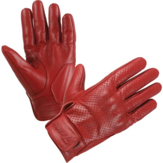 Modeka Hot classic leather glove red