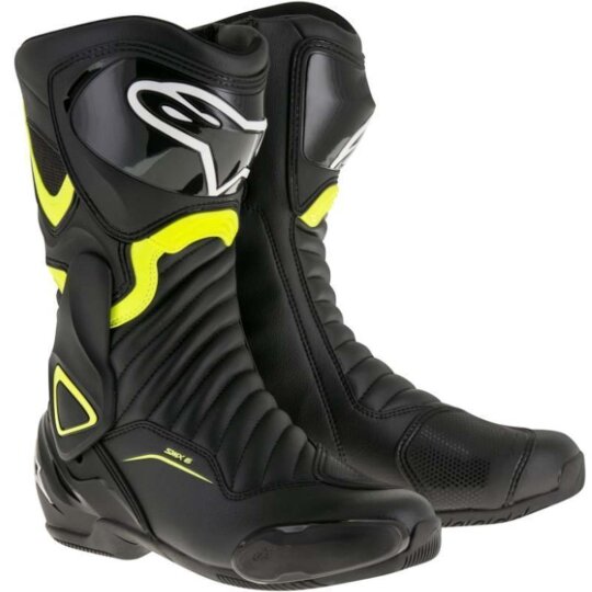 Alpinestars SMX-6 V2 Motorradstiefel schwarz / fluo-gelb