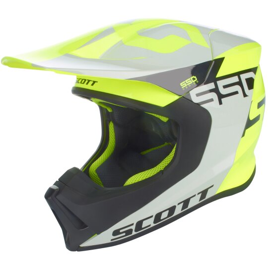 Scott 550 Woodblock  grey / yellow Cross Helmet