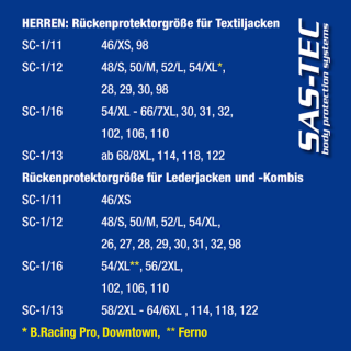 SAS-Tec R&uuml;ckenprotektor SC-1/11 (410mm x 280mm)