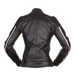 Modeka Alva chaqueta de cuero negro / blanco para Mujer 38